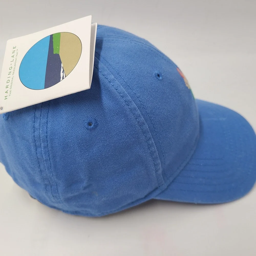 Harding Lane Hat Strapback Blue Green Mermaid Needlepoint Logo Golf Casual Men